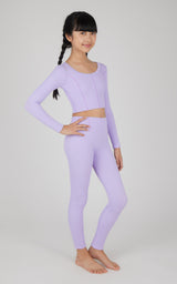 Girls 2 PC Seamless Ribbed Long Sleeve Top and Legging Set - 90 Degree by Reflex