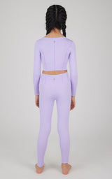 Girls 2 PC Seamless Ribbed Long Sleeve Top and Legging Set - 90 Degree by Reflex