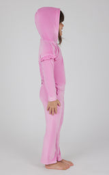Toddler Girls 2 PC Velour Ruffle Hoodie and Flare Leg Pant Set - 90 Degree by Reflex