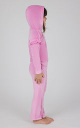 Toddler Girls 2 PC Velour Ruffle Hoodie and Flare Leg Pant Set