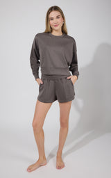 Softlite Pullover Sweatshirt and Short Set - 90 Degree by Reflex