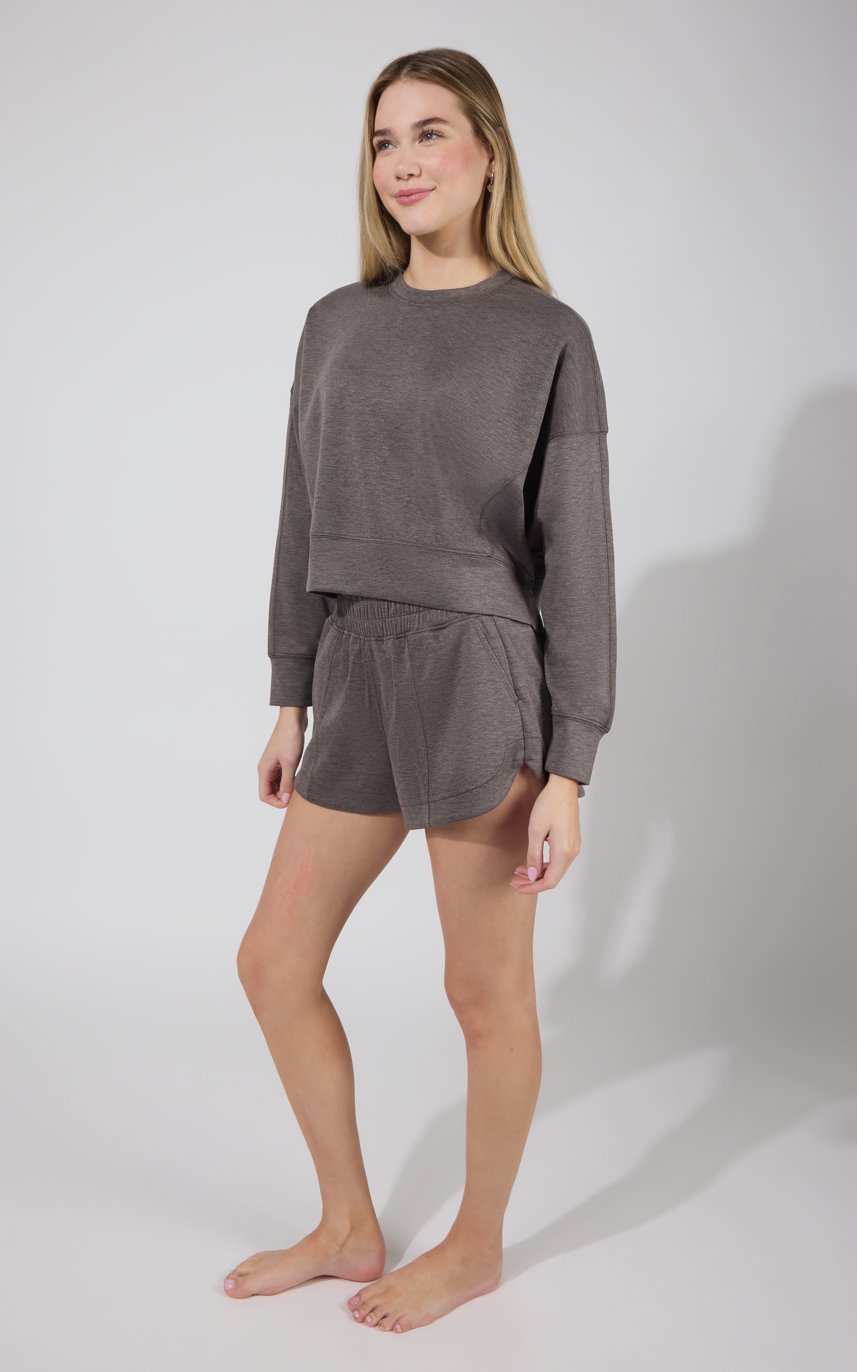 Softlite Pullover Sweatshirt and Short Set - 90 Degree by Reflex