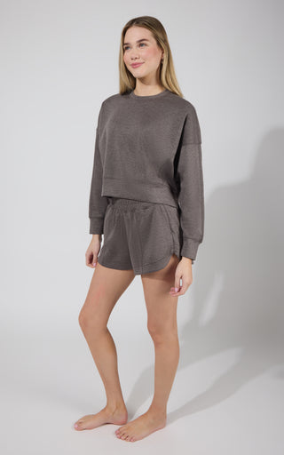 Softlite Pullover Sweatshirt and Short Set - 90 Degree by Reflex