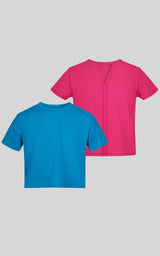Girls 2 PK Short Sleeve Shirt and Boxy Tee - 90 Degree by Reflex