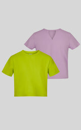 Girls 2 PK Short Sleeve Shirt and Boxy Tee - 90 Degree by Reflex