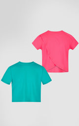 Girls 2 PK Tulip Back and Super Soft Tee - 90 Degree by Reflex