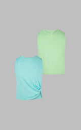 Girls 2 PK Twist Tank and Crew Neck Tank Top - 90 Degree by Reflex