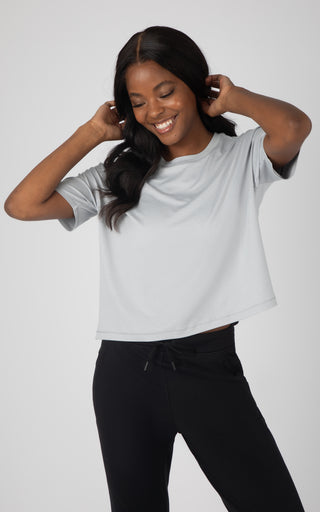 Super Soft Deluxe Boxy Cropped Tee and Lux Avenue Jogger Set