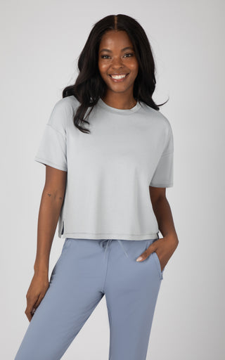 Super Soft Deluxe Boxy Cropped Tee and Lux Avenue Jogger Set