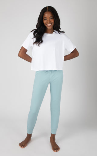 Super Soft Deluxe Boxy Cropped Tee and Lux Avenue Jogger Set