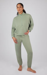 Softlite Half Zip Pullover and Jogger Set - Our Linen Story - 90 Degree by Reflex
