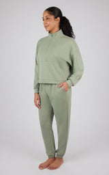 Softlite Half Zip Pullover and Jogger Set - Our Linen Story - 90 Degree by Reflex