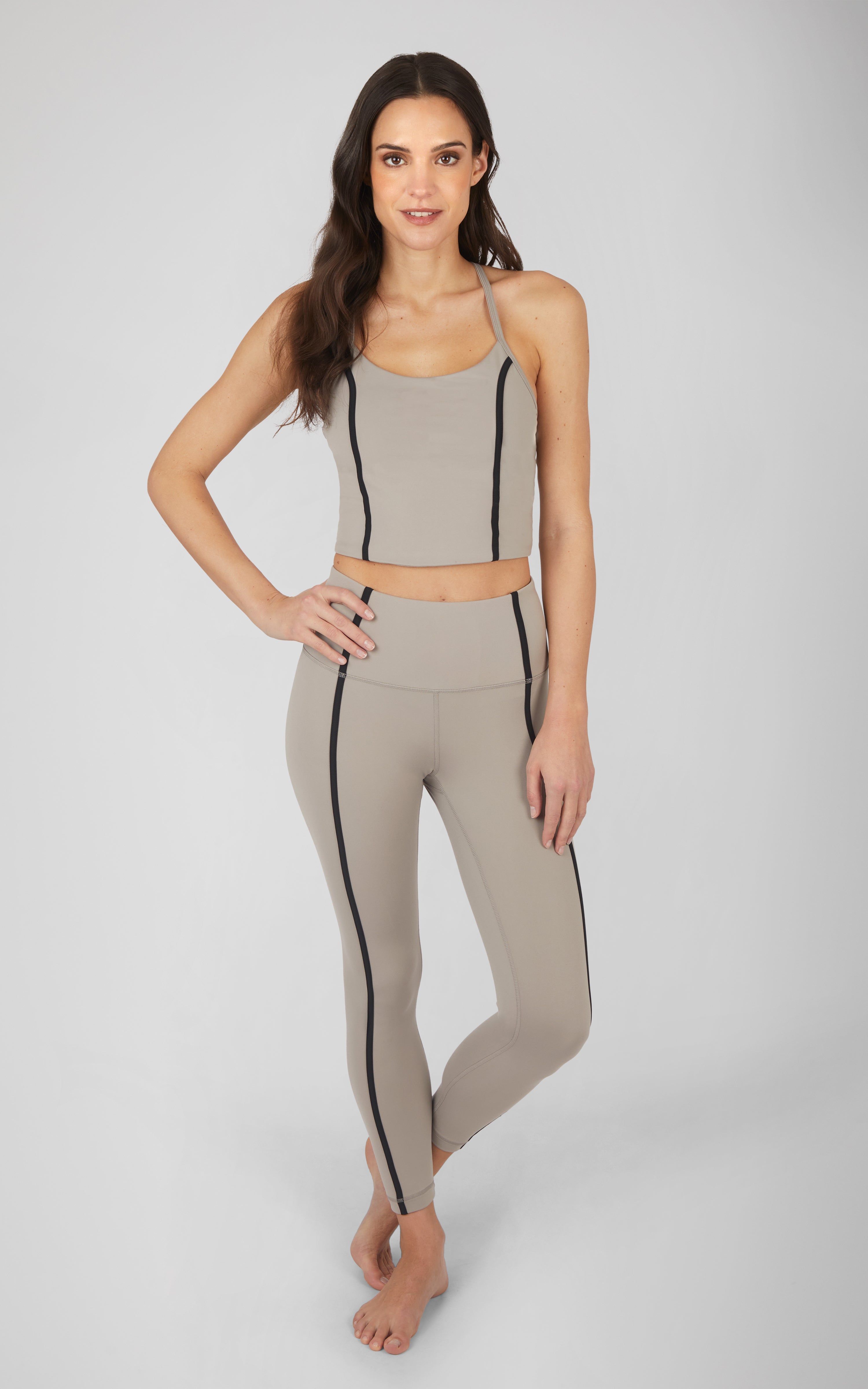 2 Piece Set Lux Xandra Cropped Bra Tank and Lux Danica Ankle Legging