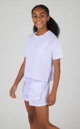 Girls 2 PC Boxy Tee and Woven Cargo Short