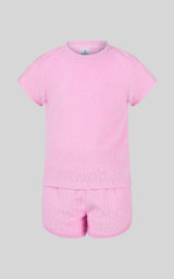 Toddler Girls 2 PC Towel Terry Short Sleeve Top and Dolphin Short - 90 Degree by Reflex
