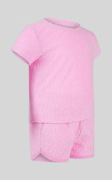 Toddler Girls 2 PC Towel Terry Short Sleeve Top and Dolphin Short - 90 Degree by Reflex