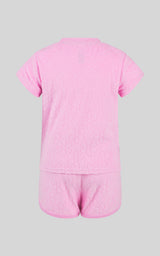 Toddler Girls 2 PC Towel Terry Short Sleeve Top and Dolphin Short - 90 Degree by Reflex