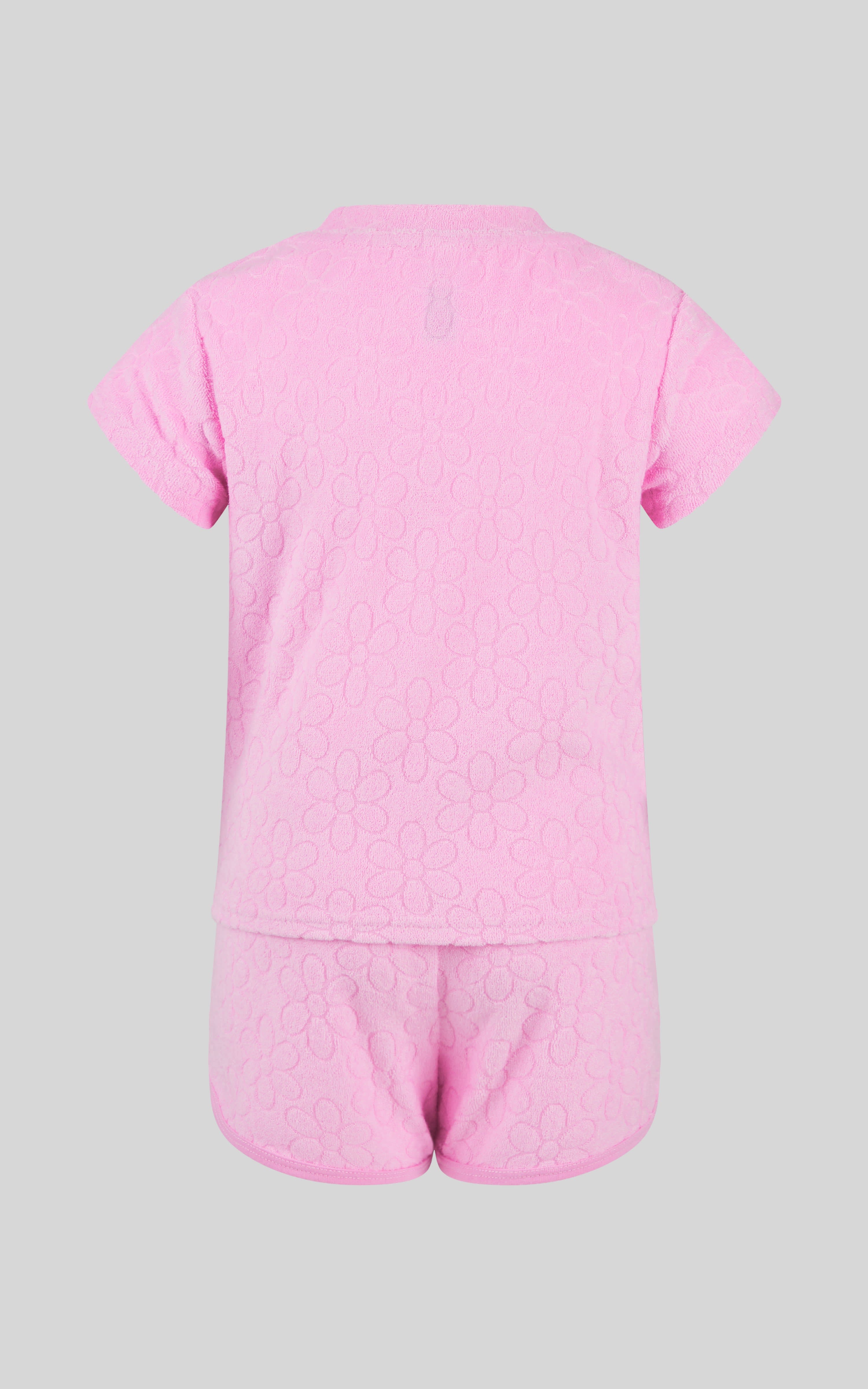 Toddler Girls 2 PC Towel Terry Short Sleeve Top and Dolphin Short - 90 Degree by Reflex