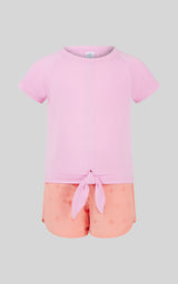 Toddler Girls 2 PC Short Sleeve Tee and Running Short - 90 Degree by Reflex