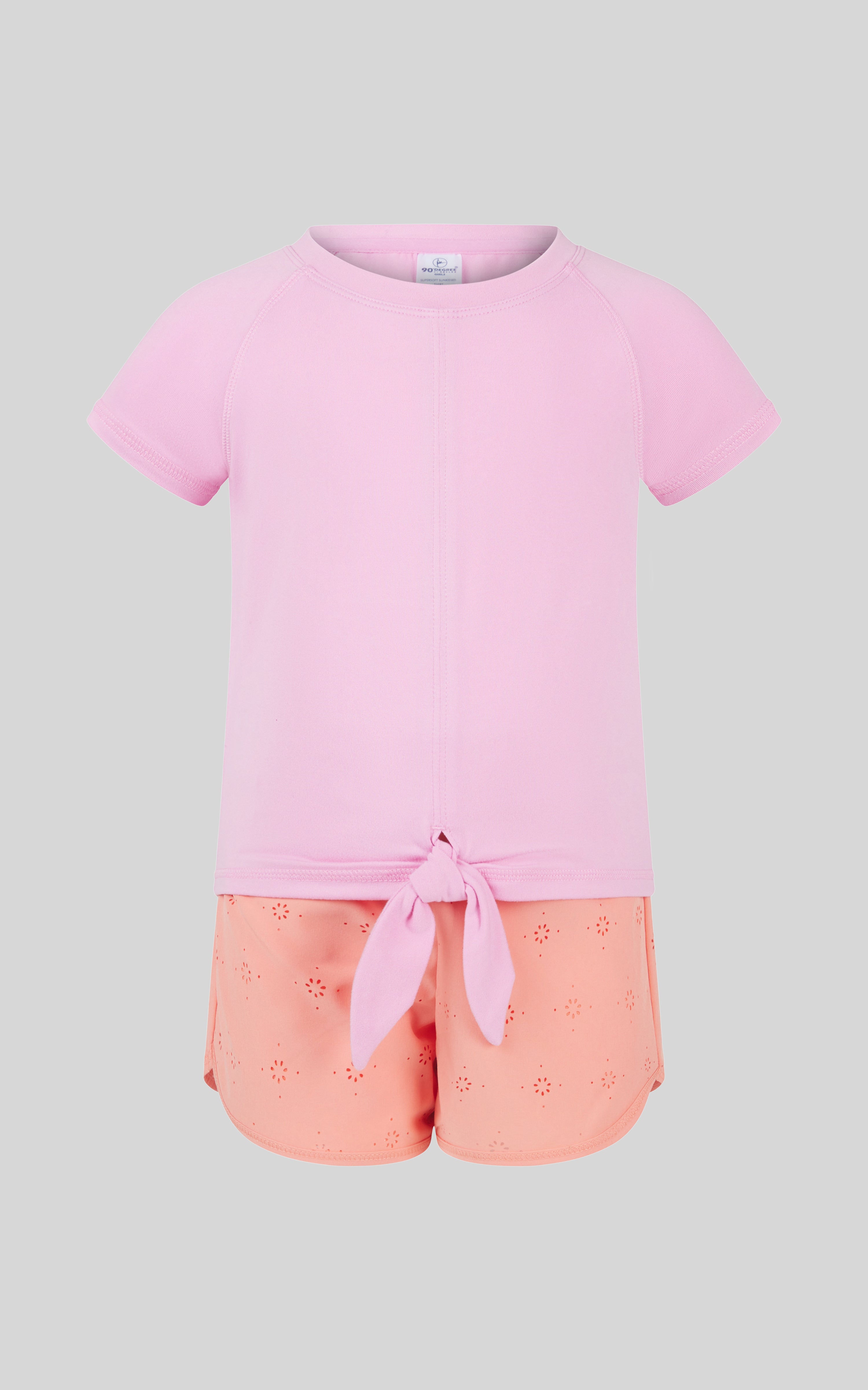 Toddler Girls 2 PC Short Sleeve Tee and Running Short - 90 Degree by Reflex
