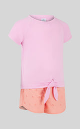 Toddler Girls 2 PC Short Sleeve Tee and Running Short - 90 Degree by Reflex