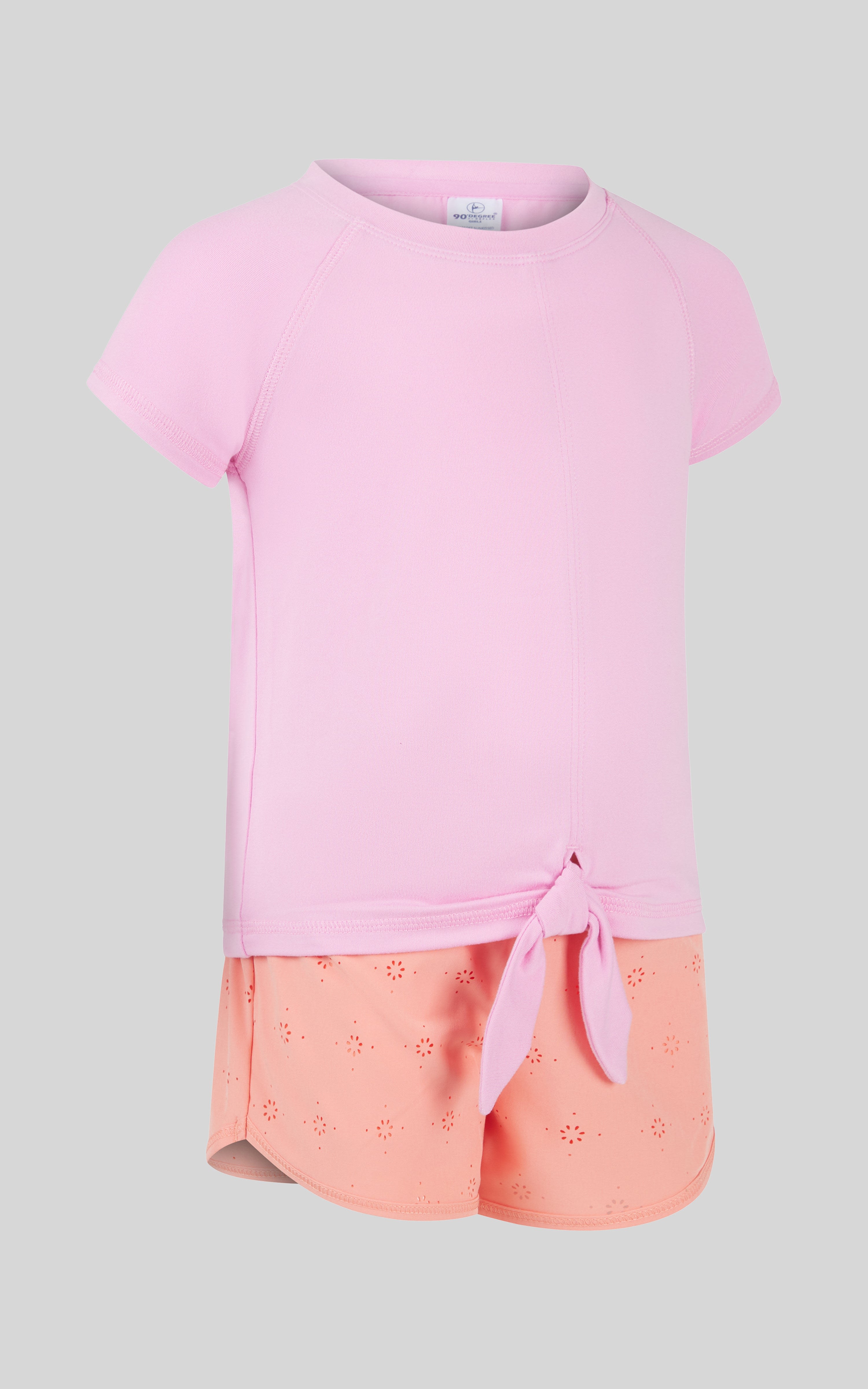 Toddler Girls 2 PC Short Sleeve Tee and Running Short - 90 Degree by Reflex
