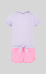 Toddler Girls 2 PC Short Sleeve Tee and Running Short - 90 Degree by Reflex