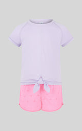 Toddler Girls 2 PC Short Sleeve Tee and Running Short