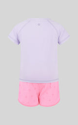 Toddler Girls 2 PC Short Sleeve Tee and Running Short - 90 Degree by Reflex