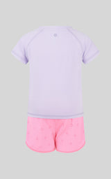 Toddler Girls 2 PC Short Sleeve Tee and Running Short - 90 Degree by Reflex