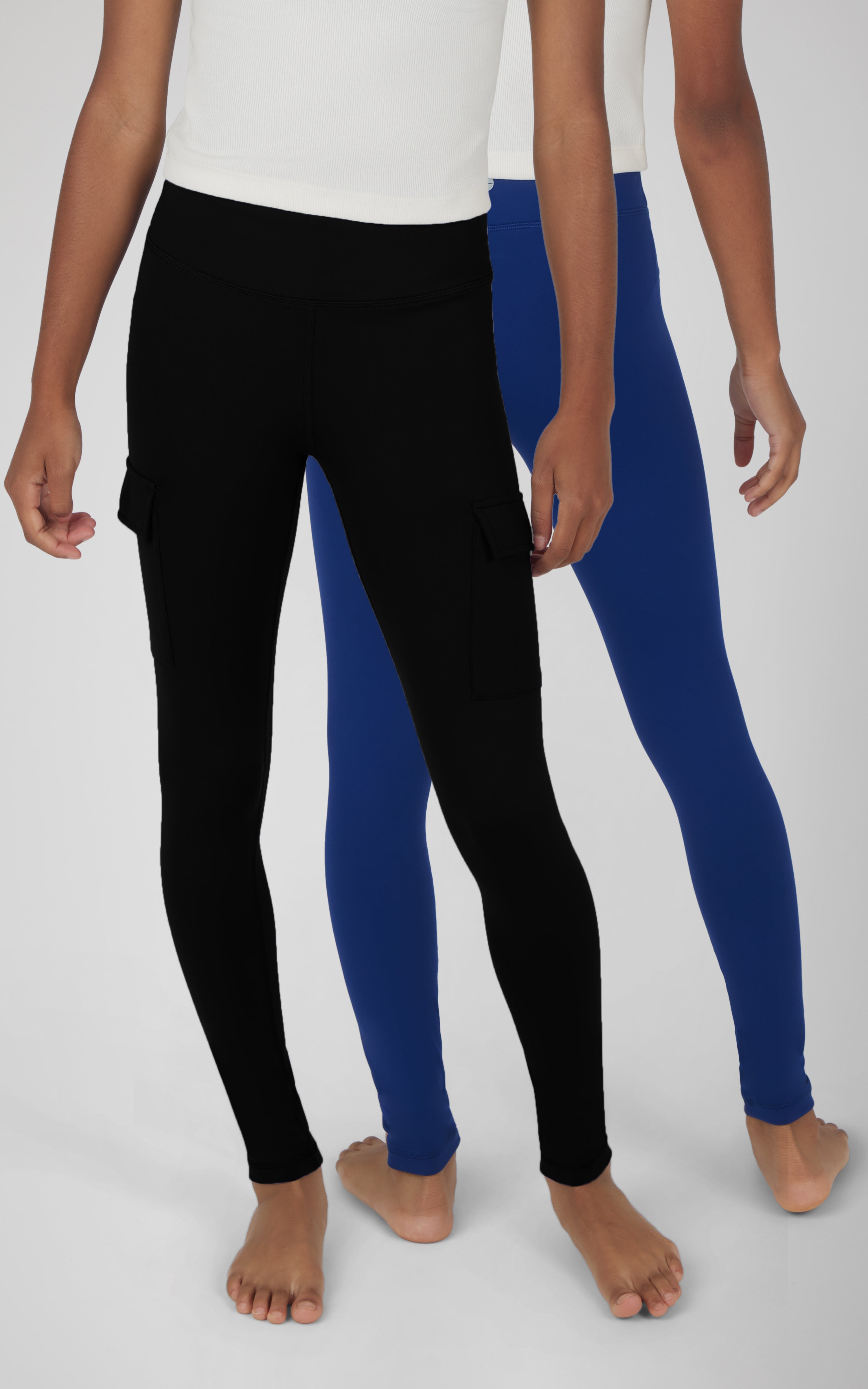 Girls 2 PK Interlock Everyday Cargo and Basic Legging - 90 Degree by Reflex
