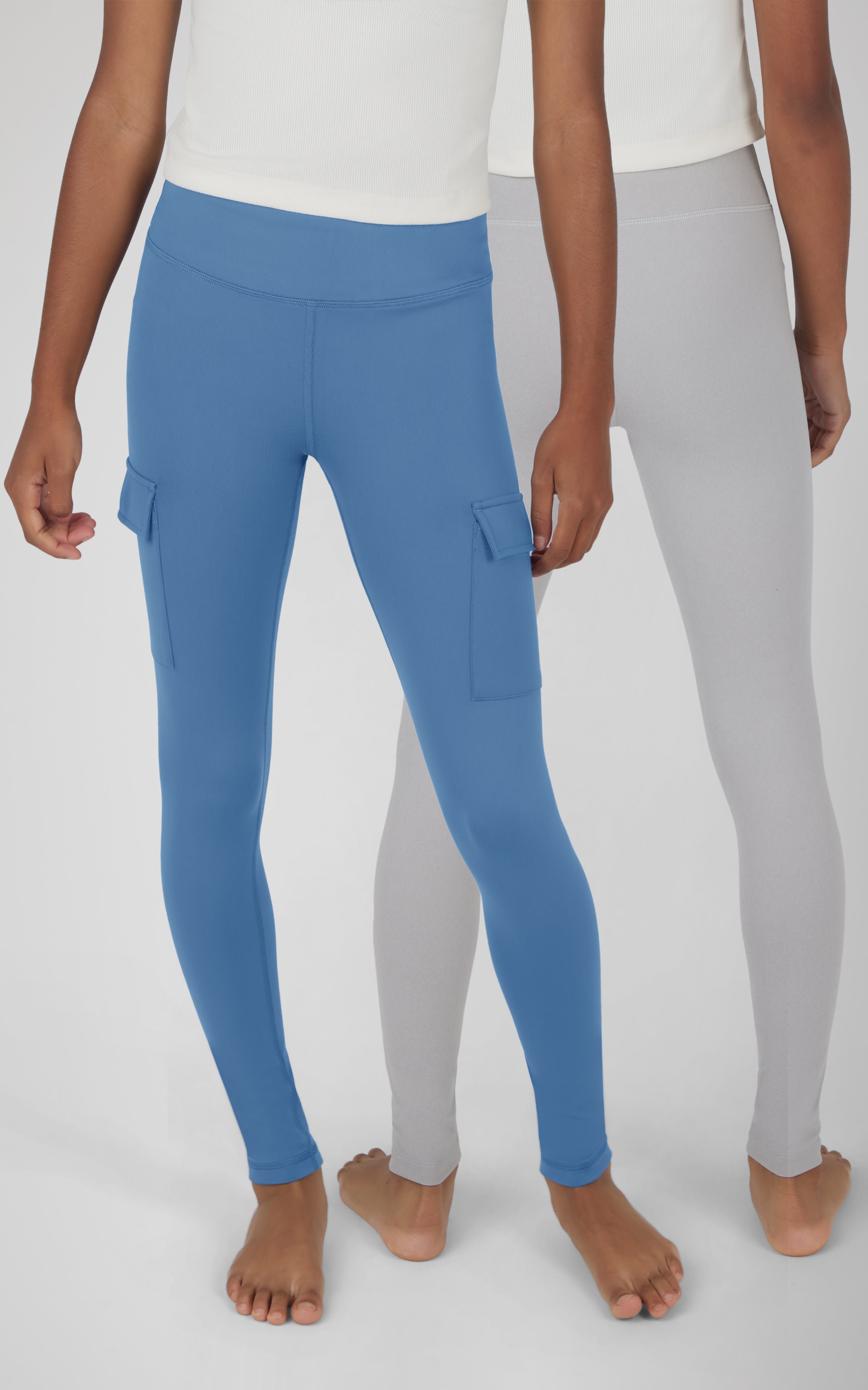 Girls 2 PK Interlock Everyday Cargo and Basic Legging - 90 Degree by Reflex