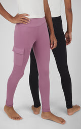 Girls 2 PK Interlock Everyday Cargo and Basic Legging