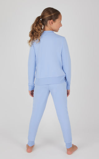 Girls 2 PC Terry Crossover Long Sleeve Top + Brushed Jogger Set