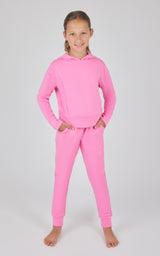 Girls 2 PC Terry Brushed Hoodie + Terry Brushed Jogger - 90 Degree by Reflex