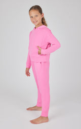 Girls 2 PC Terry Brushed Hoodie + Terry Brushed Jogger - 90 Degree by Reflex