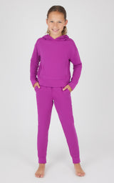 Girls 2 PC Terry Brushed Hoodie + Terry Brushed Jogger - 90 Degree by Reflex