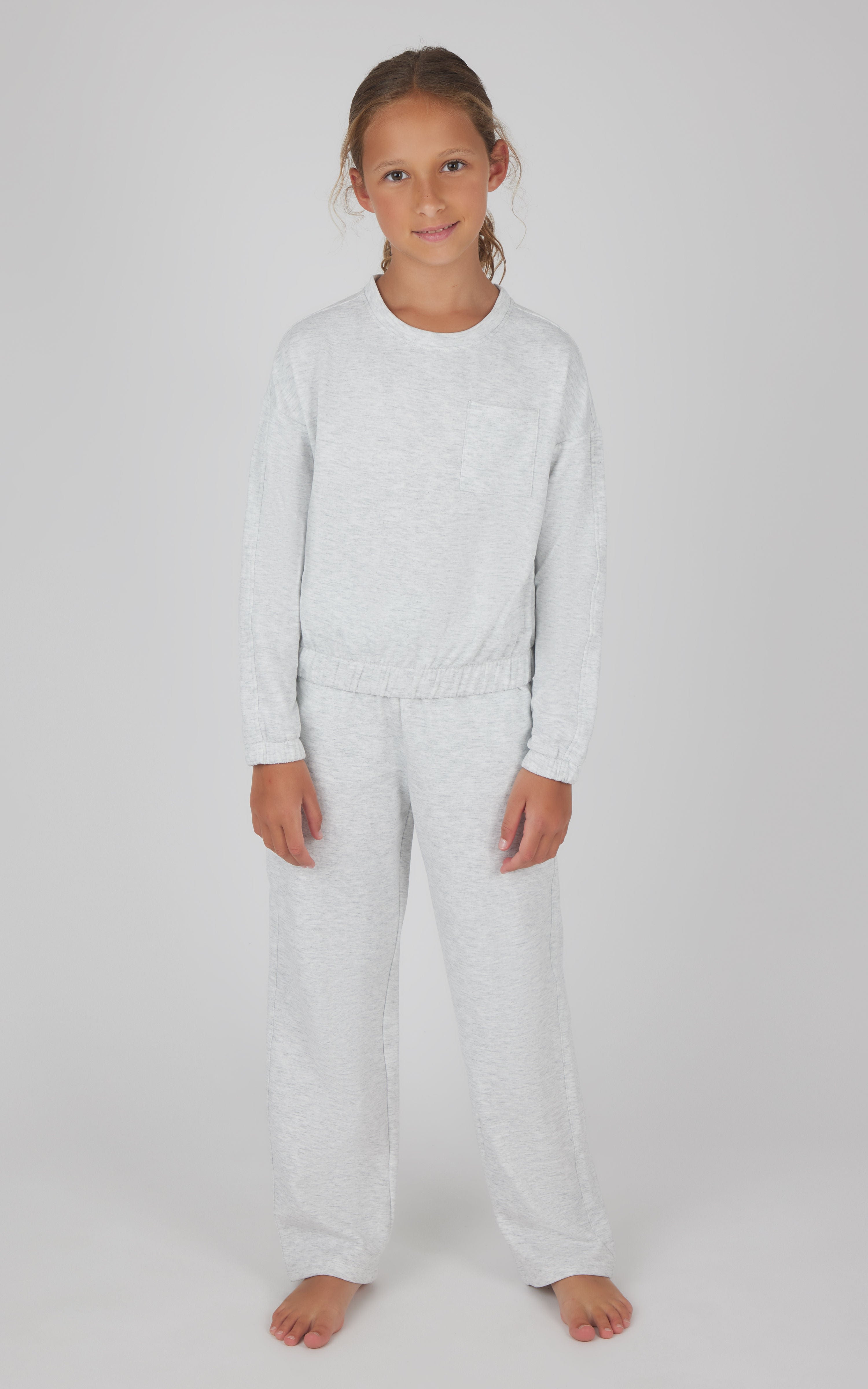 Girls 2 PC Terry Brushed Pullover and Pant Set