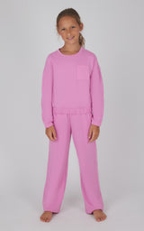 Girls 2 PC Terry Brushed Pullover and Pant Set - 90 Degree by Reflex
