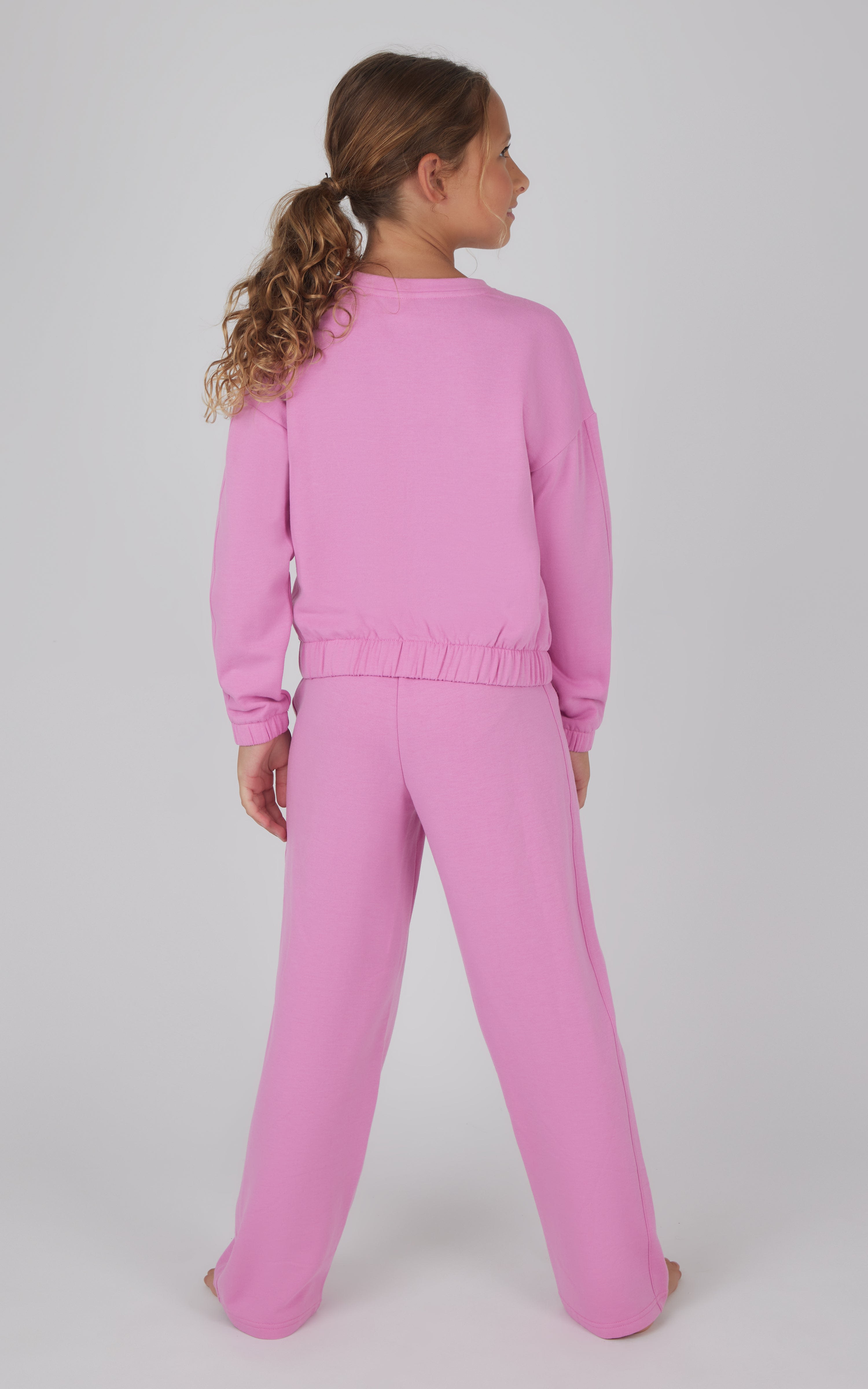 Girls 2 PC Terry Brushed Pullover and Pant Set