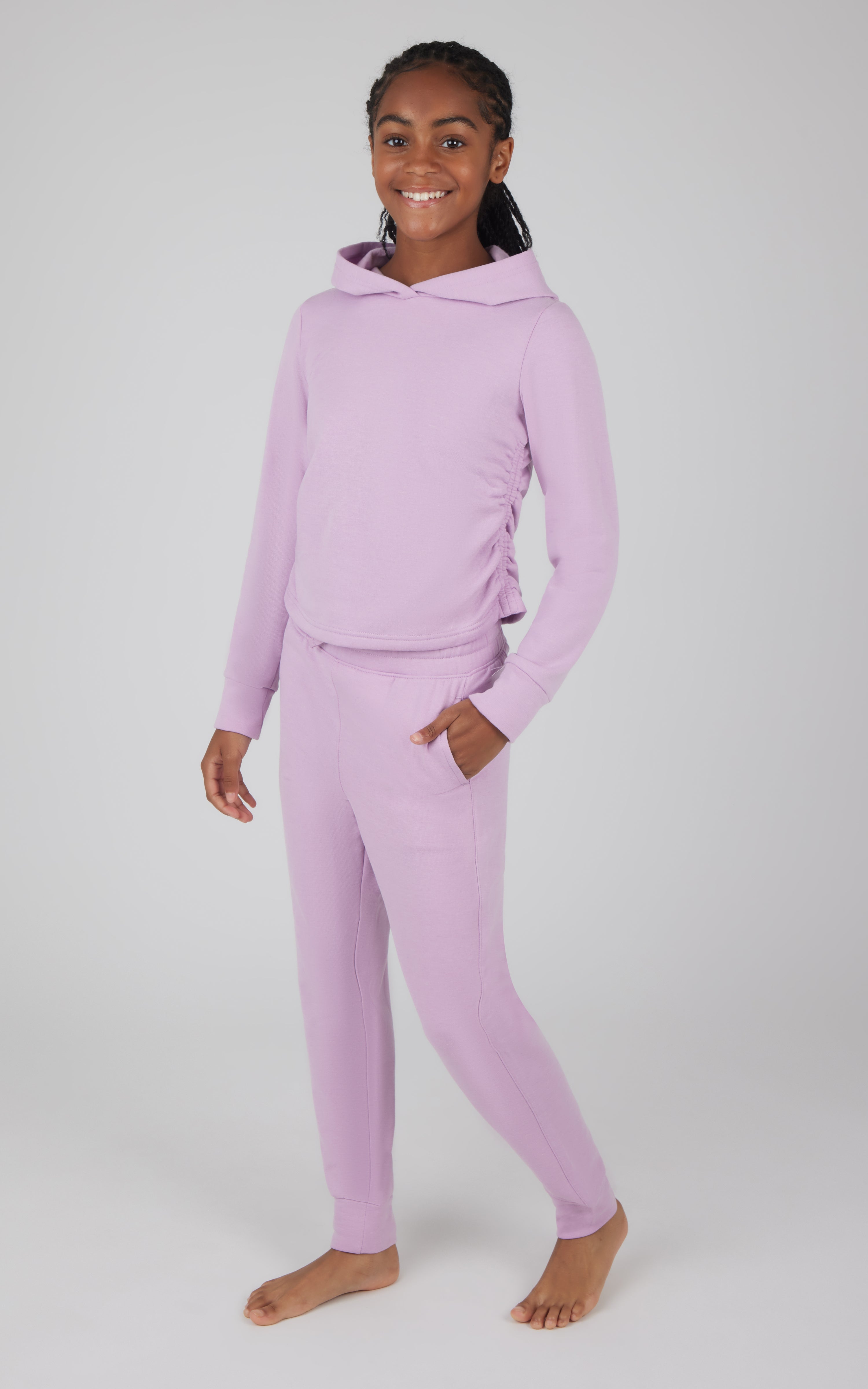 Girls 2 PC Terry Brushed Hoodie and Jogger - 90 Degree by Reflex