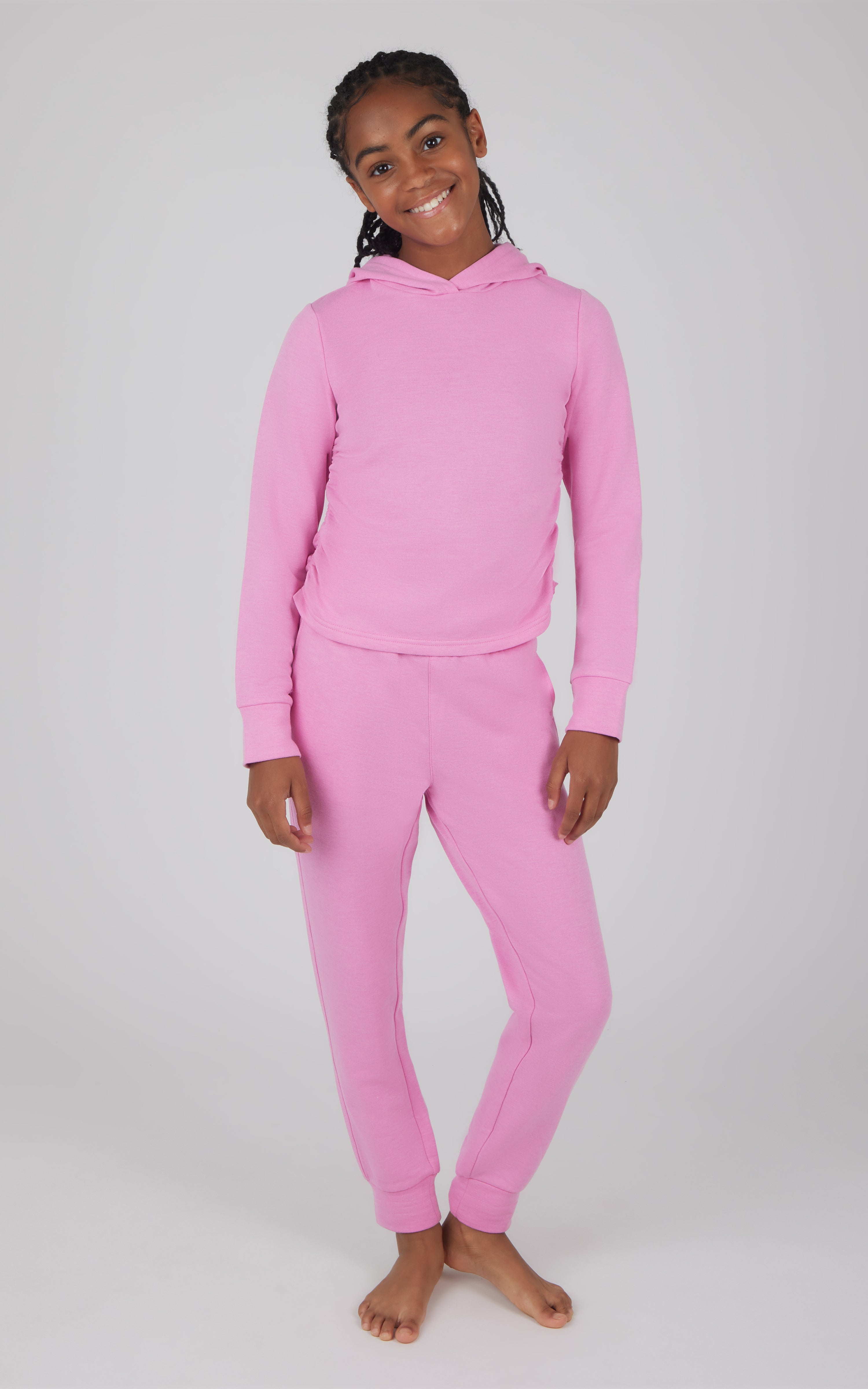 Girls 2 PC Terry Brushed Hoodie and Jogger - 90 Degree by Reflex