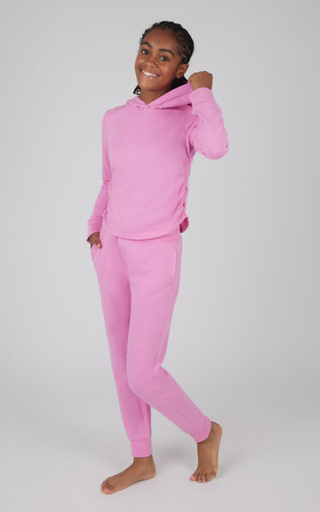Girls 2 Piece Terry Brushed Flutter Hoodie and Terry Brushed Inside Jogger Set