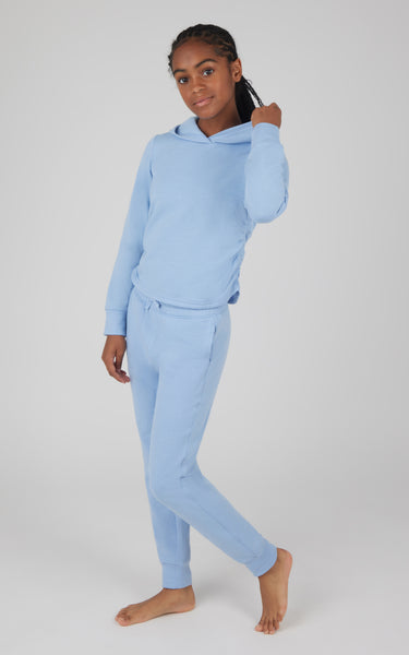 2 Piece Girls Terry Brushed Flutter Hoodie and Terry Brushed