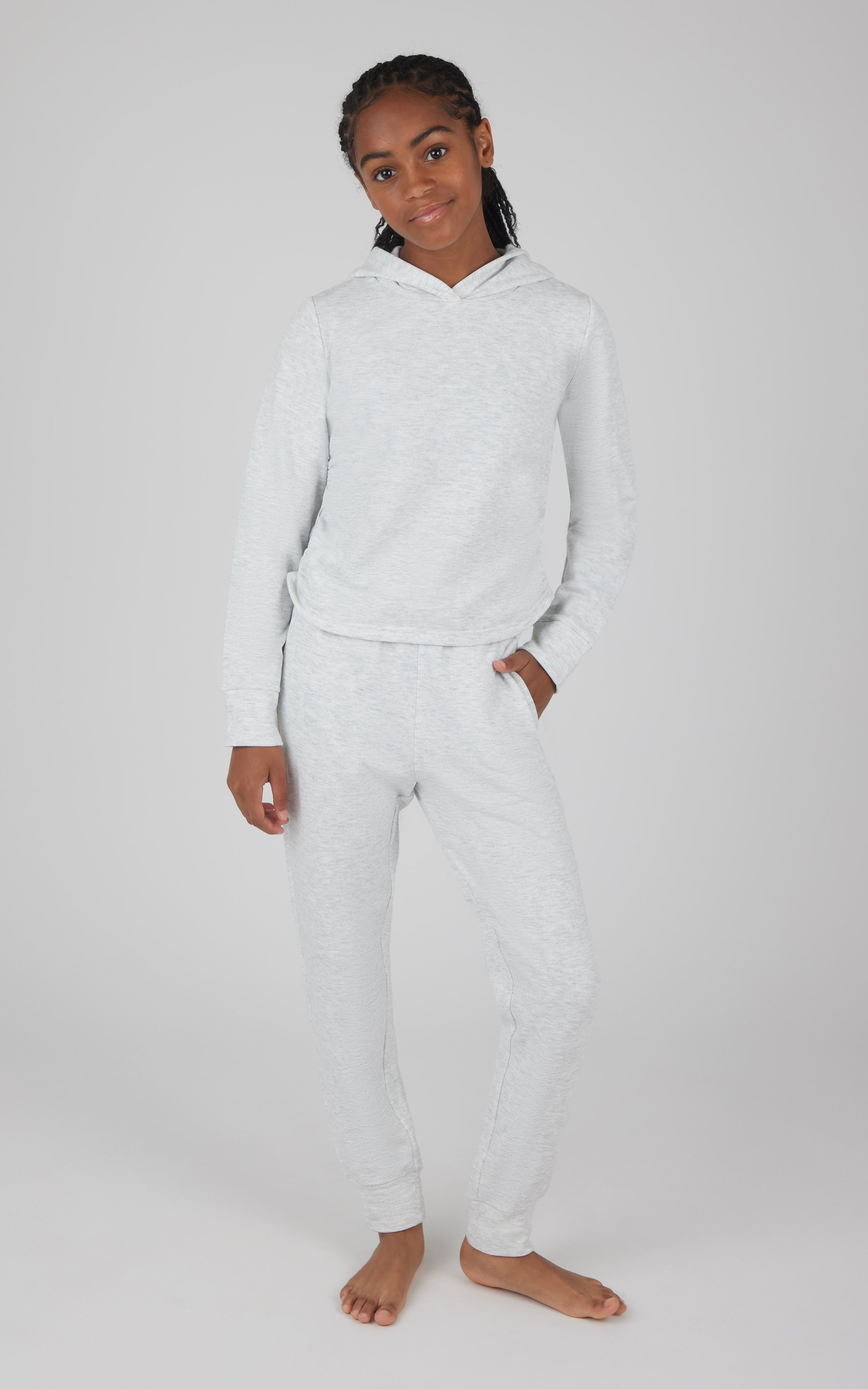 Girls 2 PC Terry Brushed Hoodie and Jogger - 90 Degree by Reflex