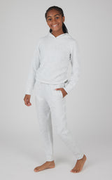 Girls 2 PC Terry Brushed Hoodie and Jogger - 90 Degree by Reflex