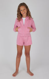 Girls 3 PC Zip Jacket + Muscle Tank + Short Set