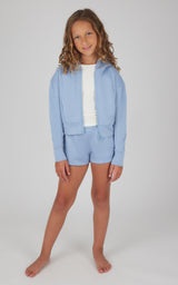 Girls 3 PC Zip Jacket + Muscle Tank + Short Set