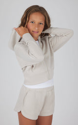 Girls 3 PC Zip Jacket + Muscle Tank + Short Set