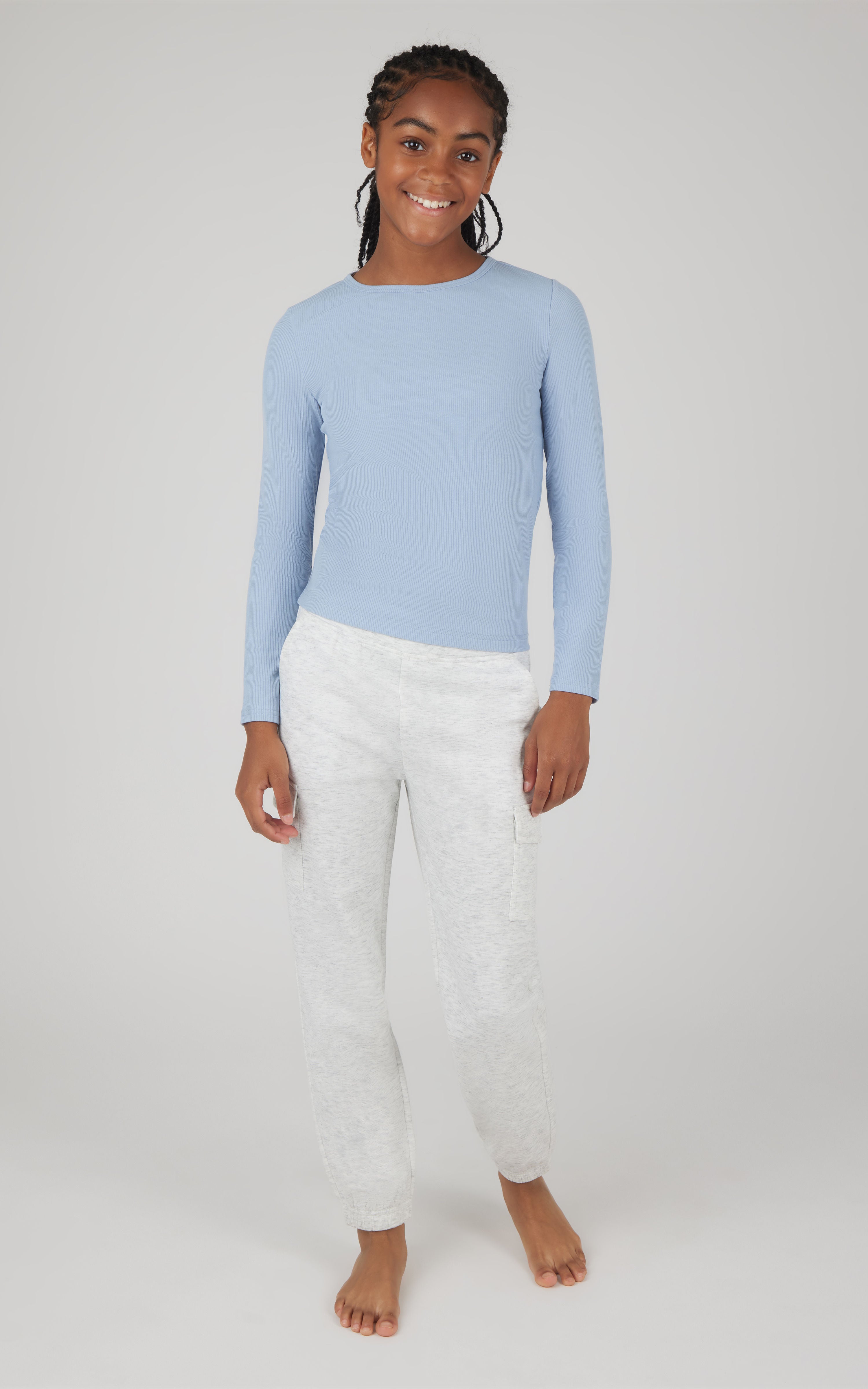 Girls Heavenly Rib Serene Full Length Crew - 90 Degree by Reflex